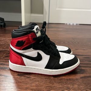 Black Satin Toe Women Jordan 1